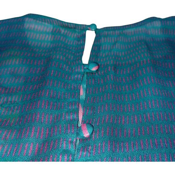 Blink London Boho Peasant Blouse Womens M Floral Statement Top Artsy Flowy - Picture 4 of 9